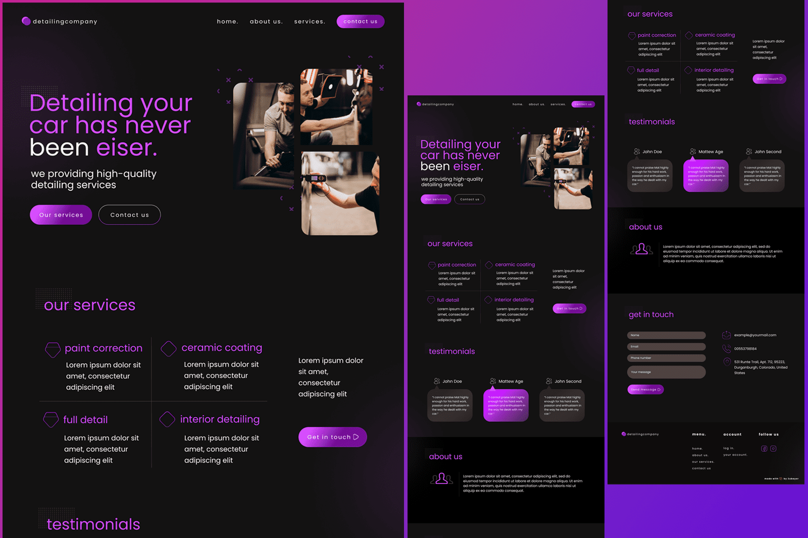 Detailing Company – Responsive Website Design full website by Zubayer