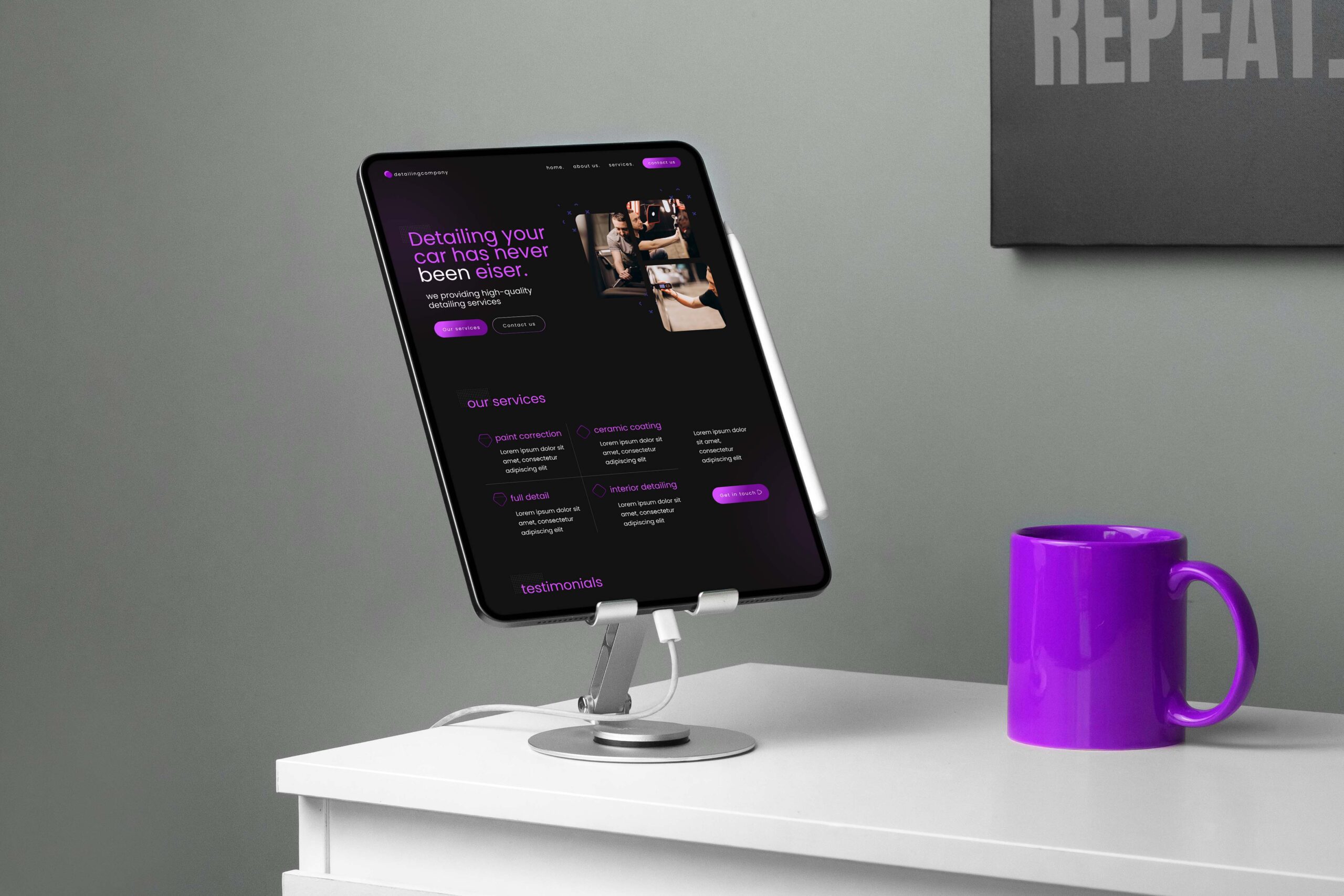Detailing Company – Responsive Website Design tablet mode by Zubayer