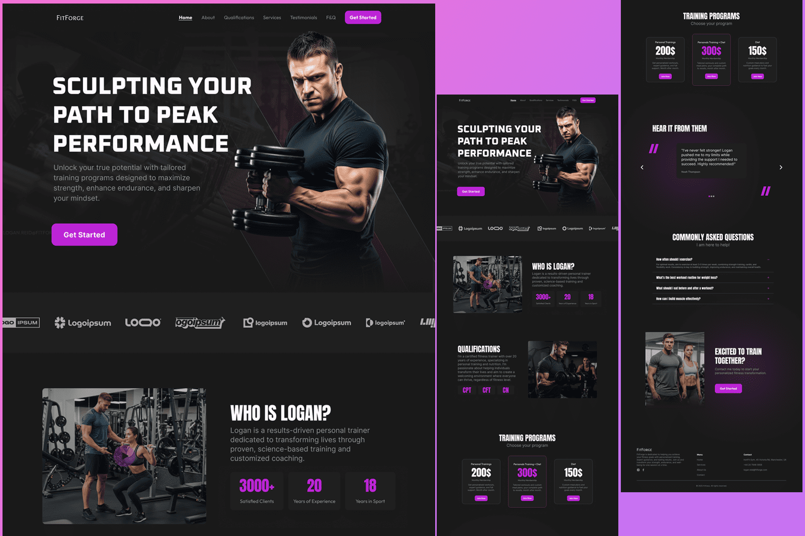 FITFORGE – Web Design Full website mode by Zubayer