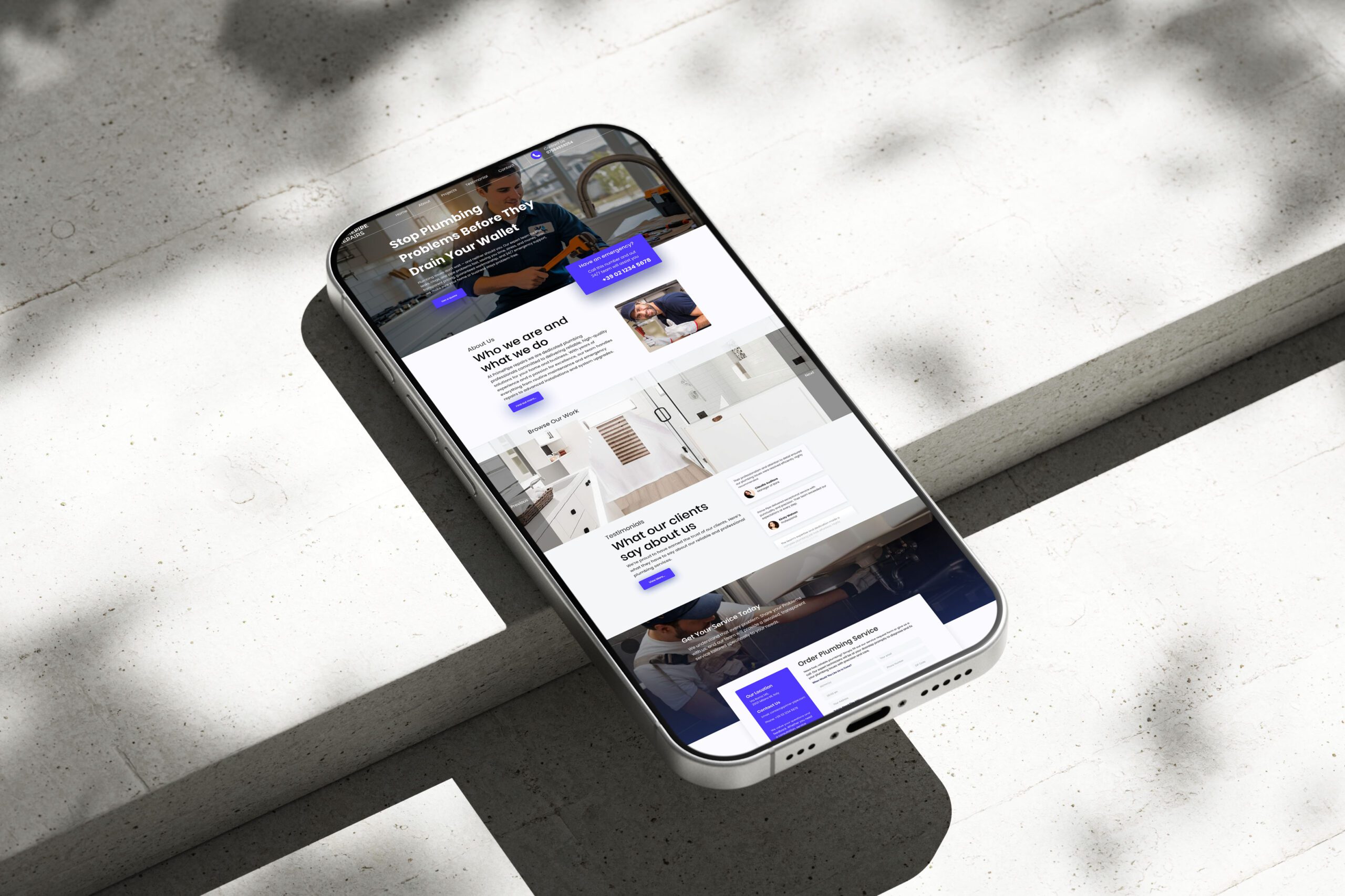 Primepipe Repairs – Responsive Website Design mobile mode by Zubayer